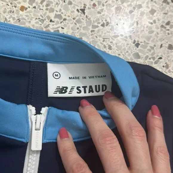 Staud new balance neoprene navy blue zip up dress medium m - Picture 12 of 12